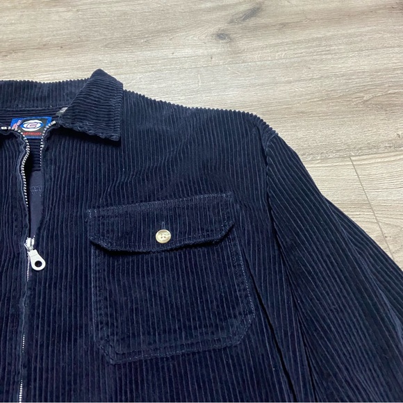 Vintage Corduroy Navy Blue Zip Up Shacket Oversized Baggy Jacket Streetwear Mens - Picture 3 of 16